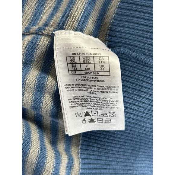Vintage Guess USA Striped Knit Sweater V-Neck Y2K Streetwear Blue Size 2XL - Picture 12 of 12